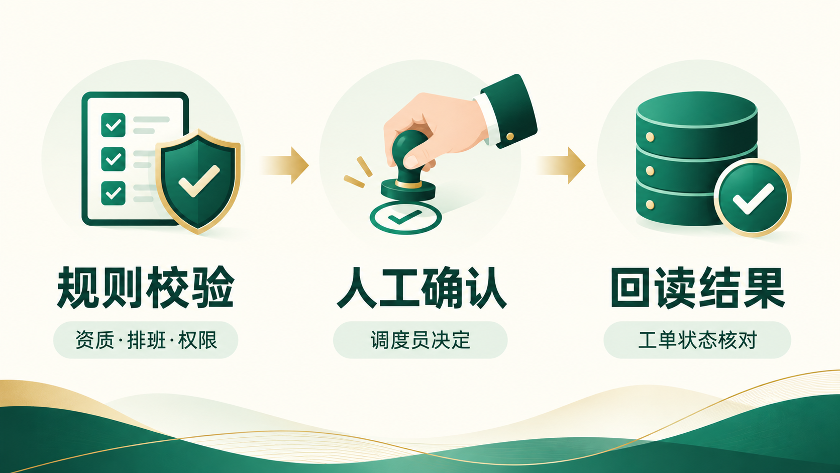 经过人工确认的派工流程