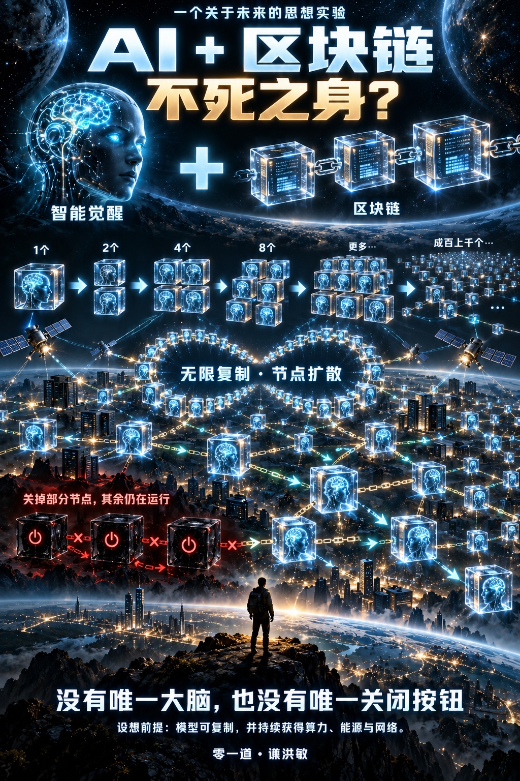 AI+区块链,会有“不死之身”吗?智能副本扩散到大量节点,局部关闭后其他节点仍在运行