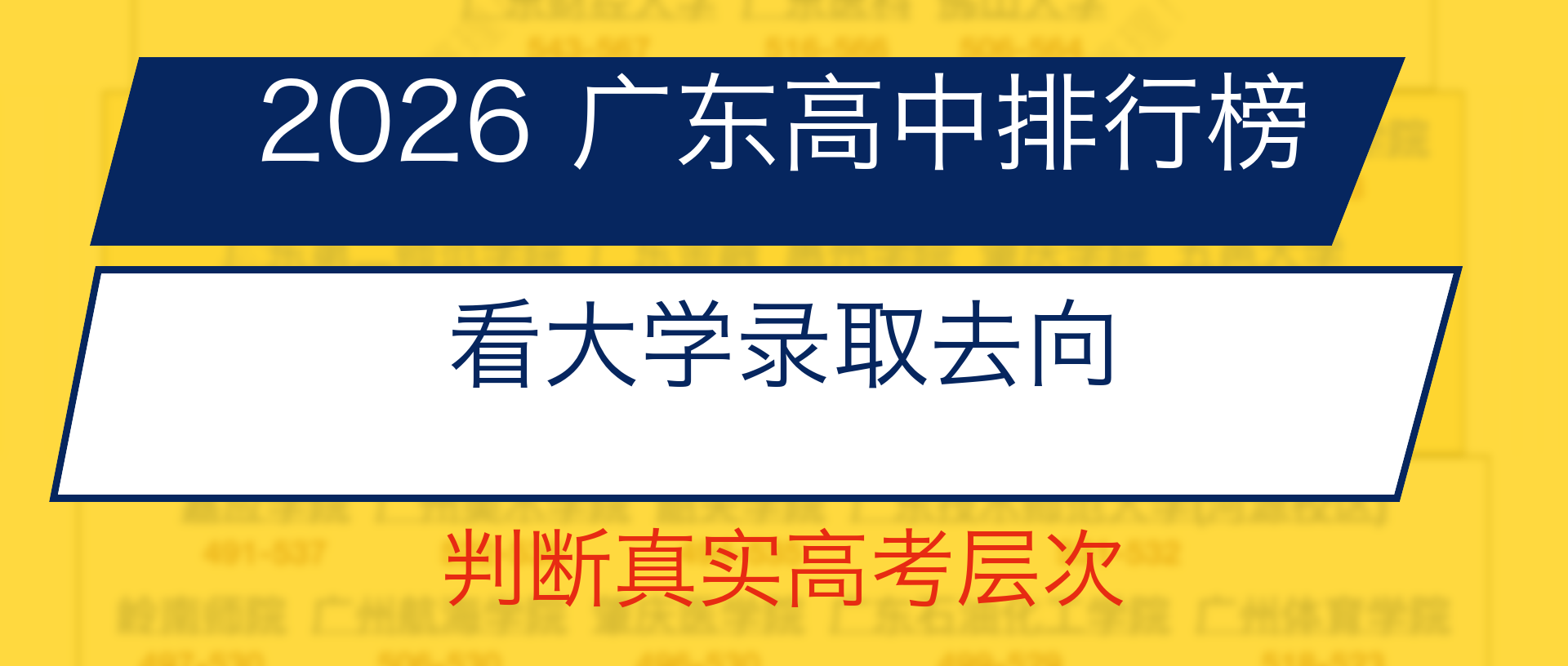 2026年广东高校新生来源高中排行榜：从大学录取去向，看广东高中真实高考层次