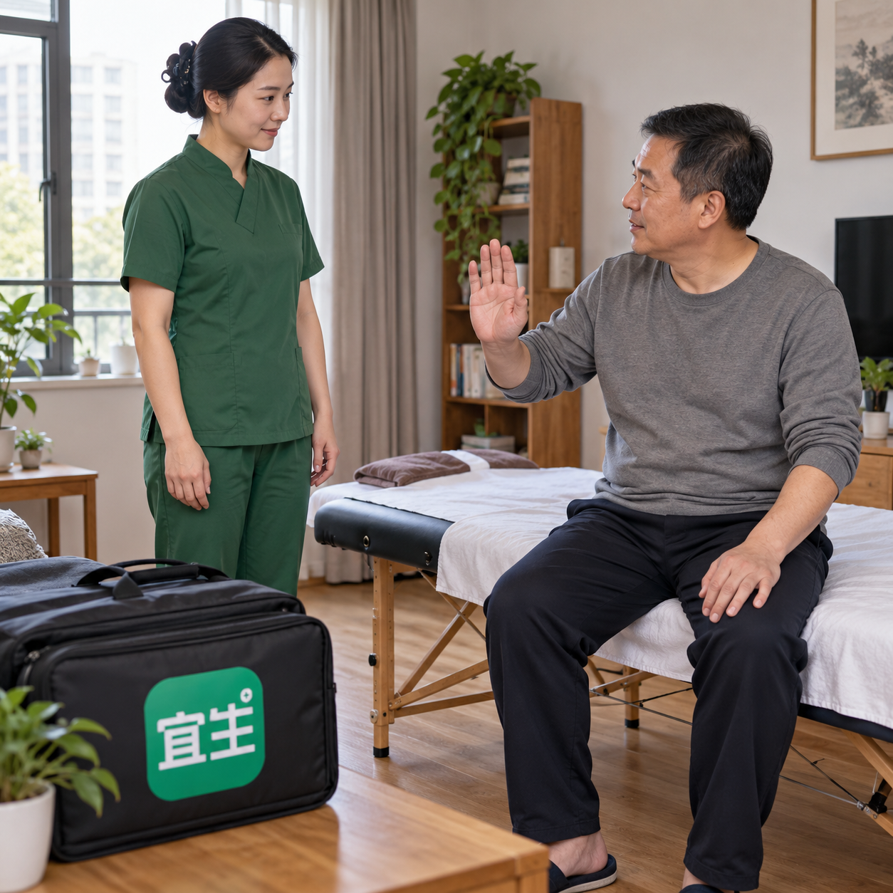 AI生成的上门服务预约沟通场景示意