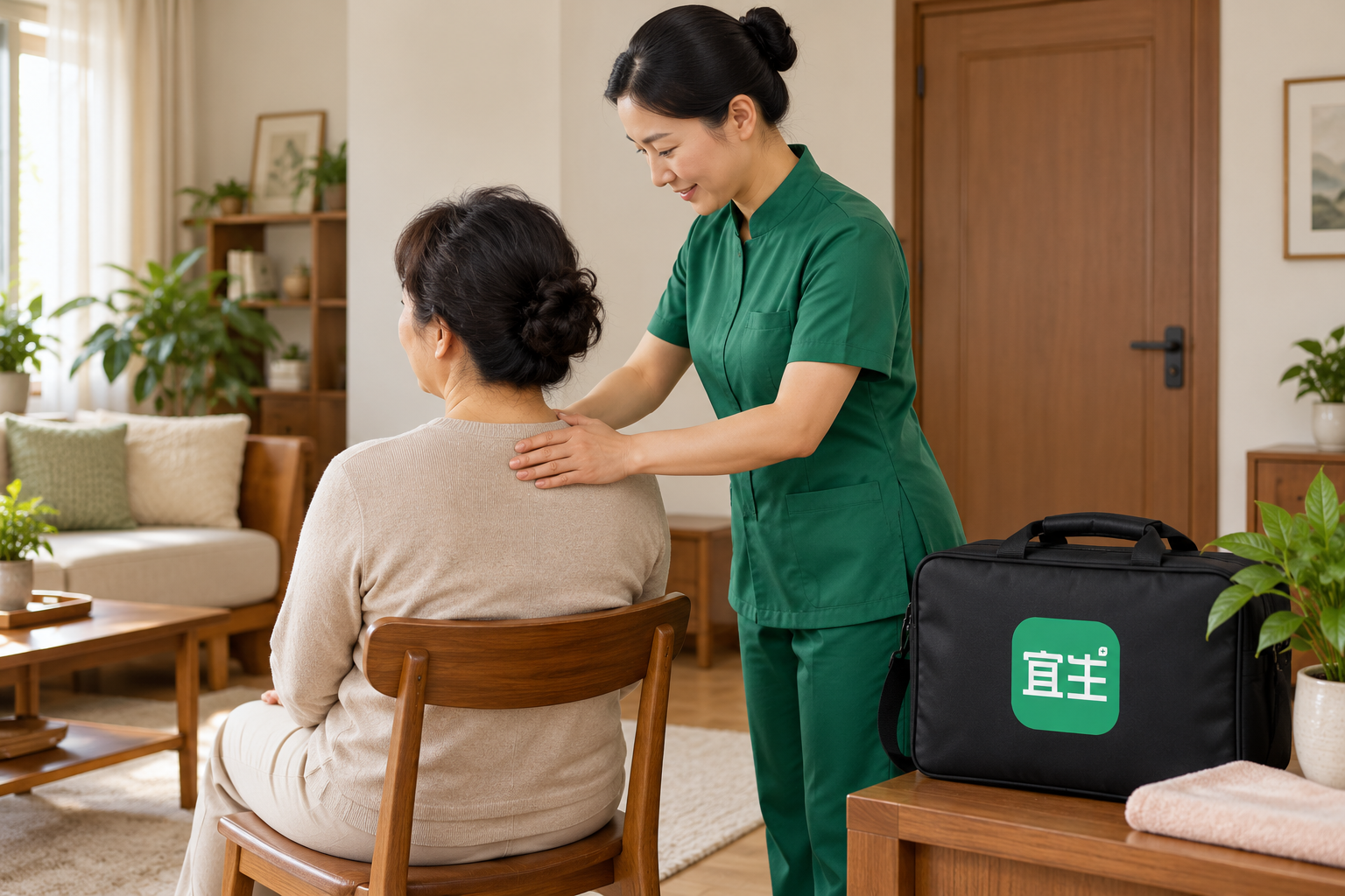 AI生成的到家服务沟通场景示意