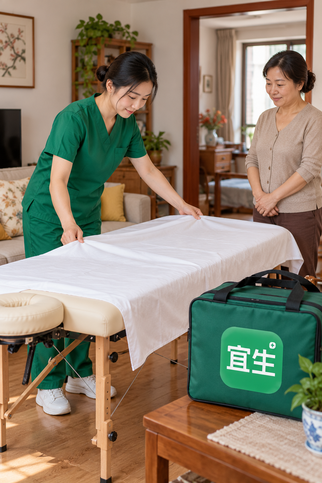 AI生成的到家服务沟通场景示意