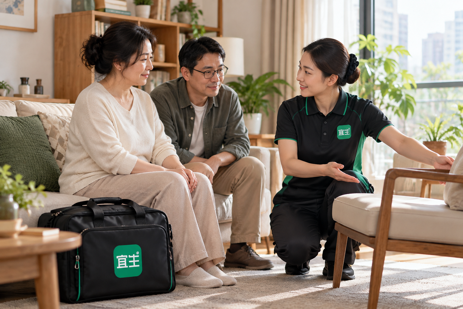 AI生成的到家服务沟通场景示意
